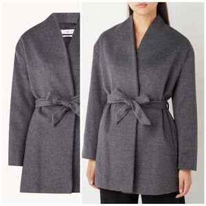 Mango Minimalistic Wool Blend Short Coat New